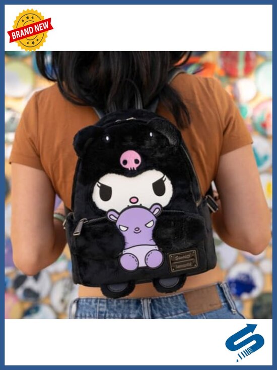 Kuromi Bear Cosplay Mini Backpack - Faux Leather, Plush, Adjustable Strap main image 6